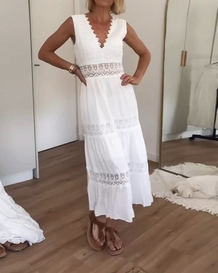 Michaela - Lace V-Neck Maxi dress