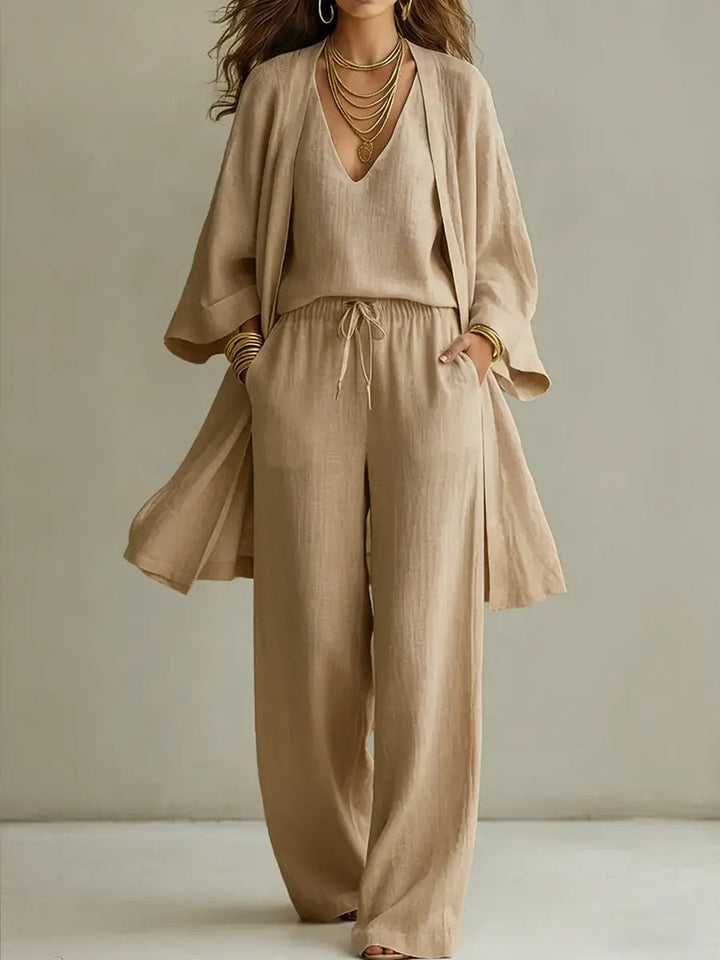 Emiliana™ | Casual 3-piece Linen Loungewear Set