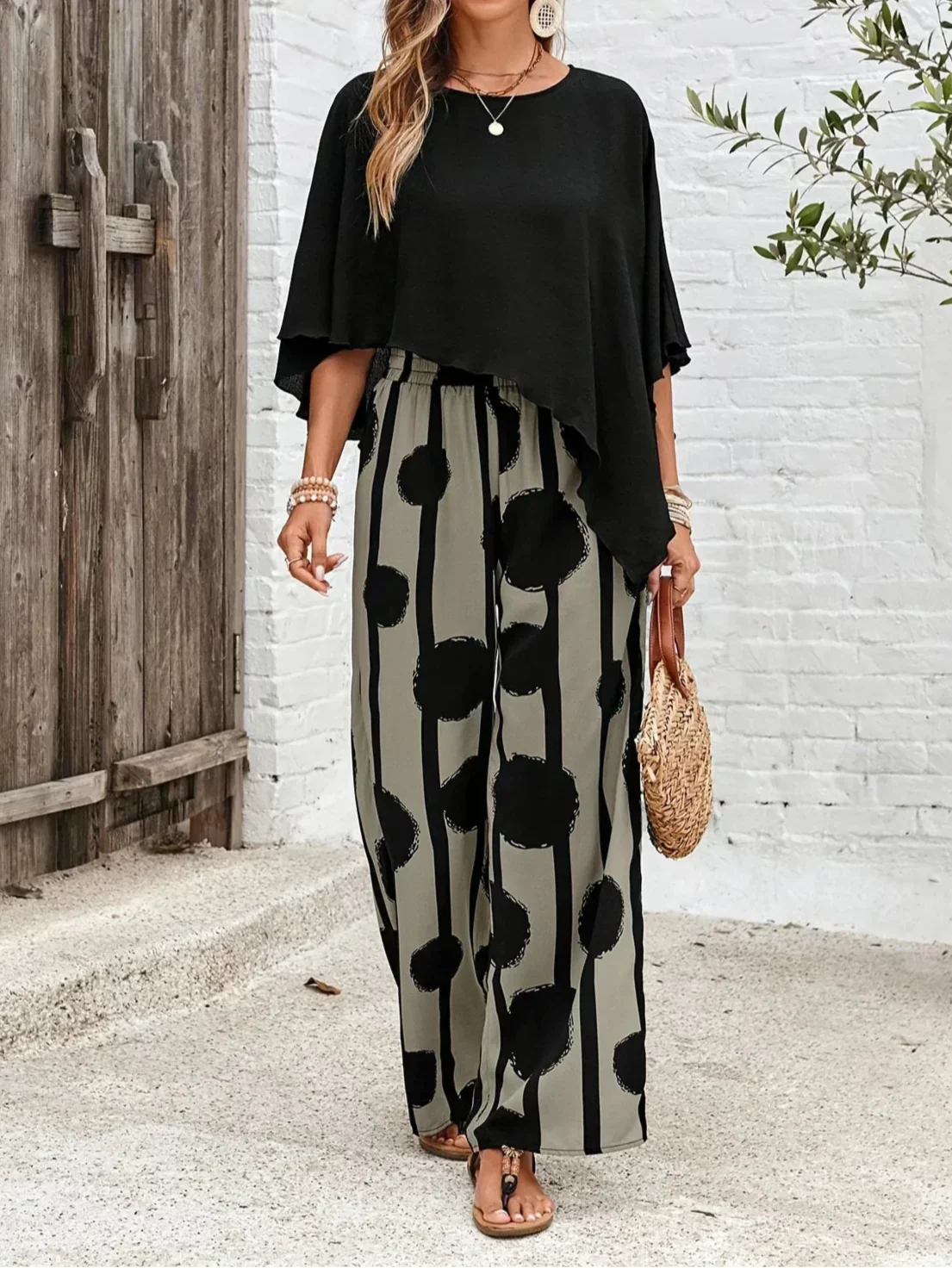 Kalliope |  Comfortable Elastic Waist Two-Piece Set