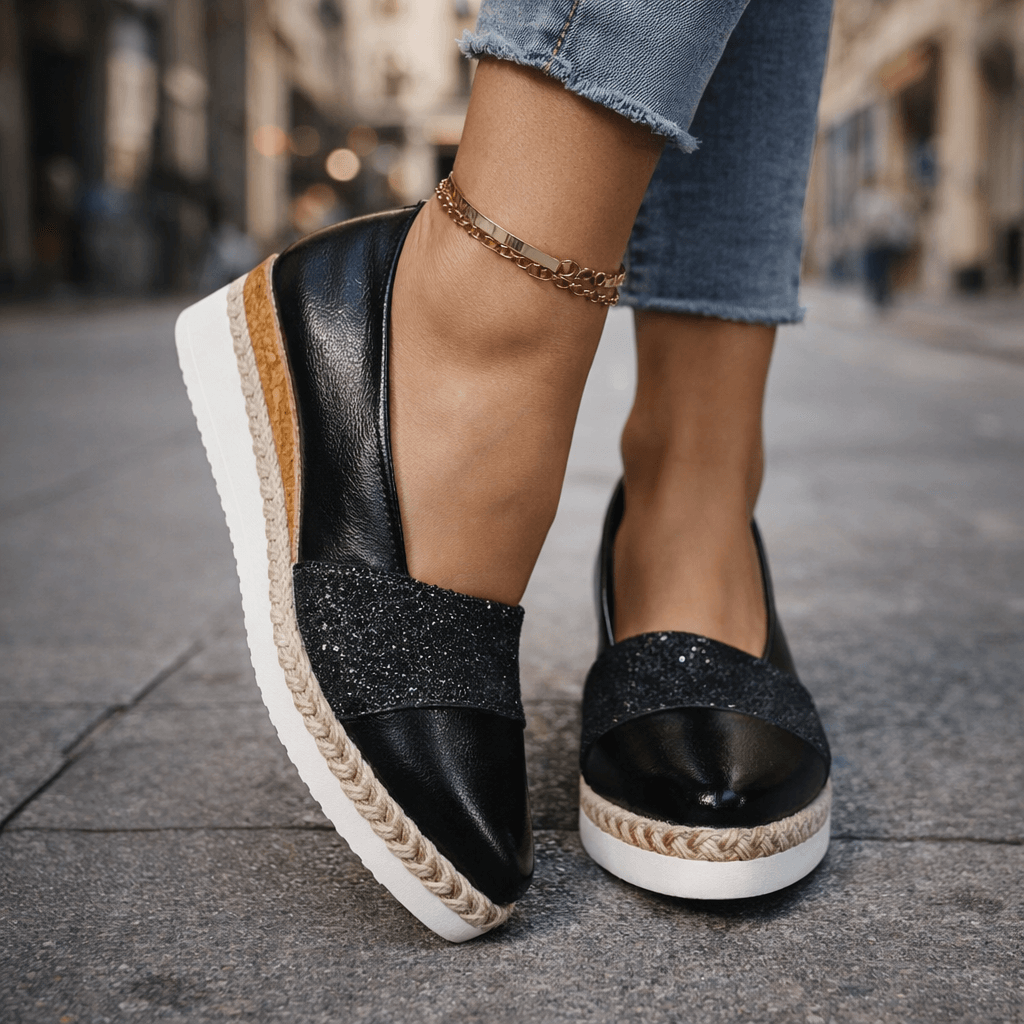 Jacky - Glitter Wedge Slip-On Sneakers
