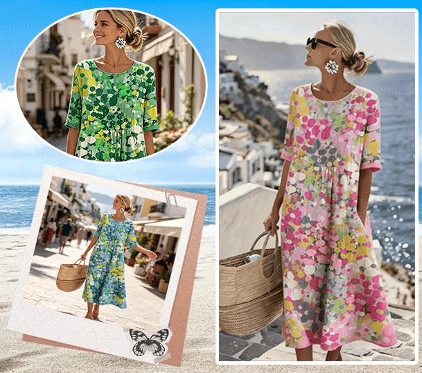 Herra – Watercolor Floral Midi Dress