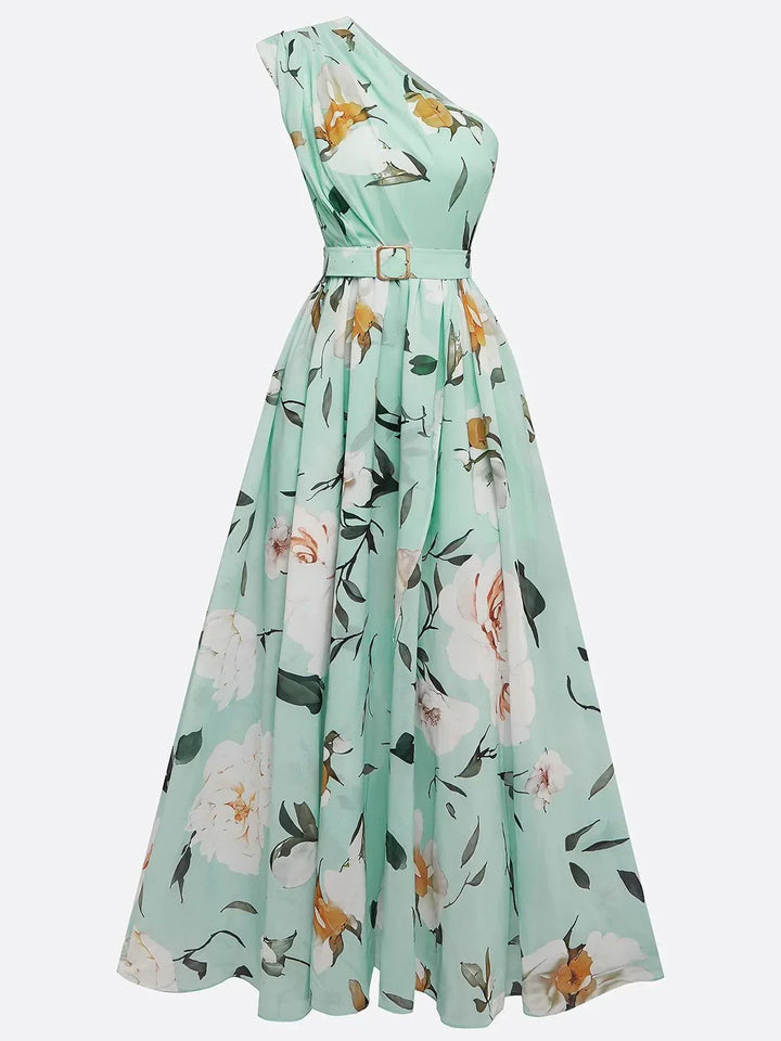 Erica - Light Green Floral Maxi Dress