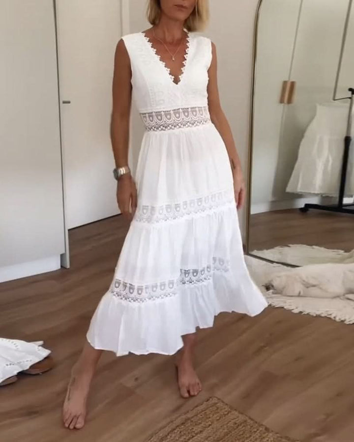 Michaela - Lace V-Neck Maxi dress