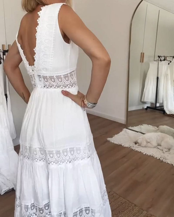 Michaela - Lace V-Neck Maxi dress