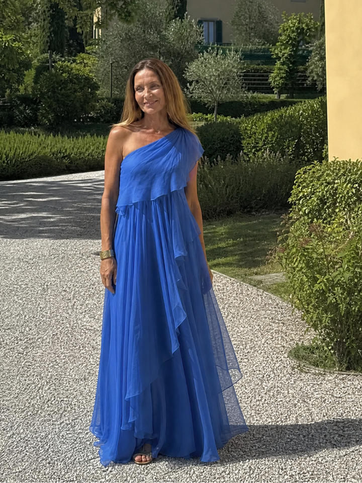 Mikha - One Shoulder Ruffle Maxi Dress