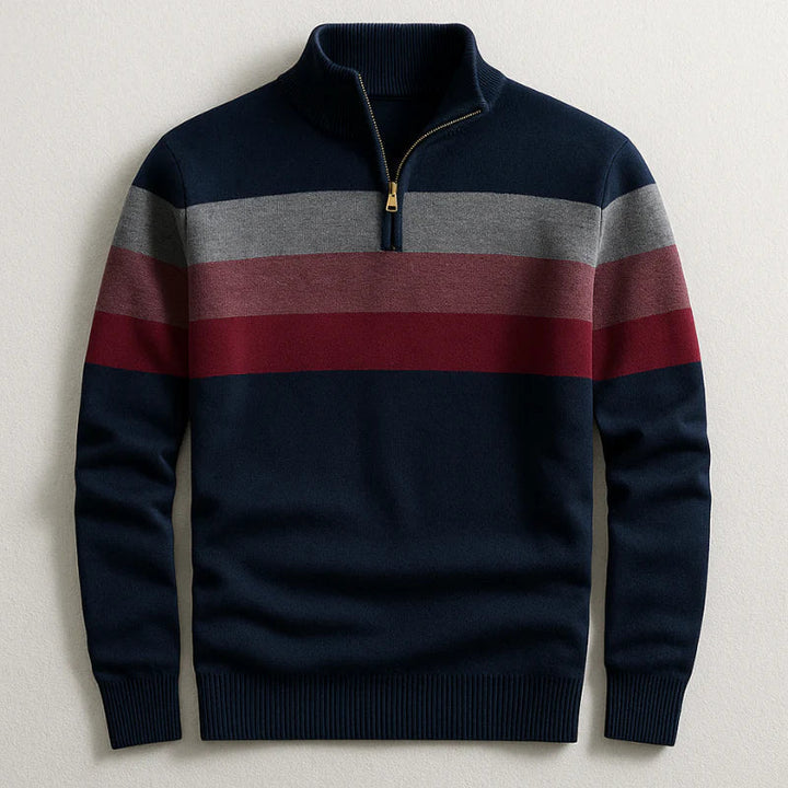 Jack - Striped Quarter-Zip Sweater