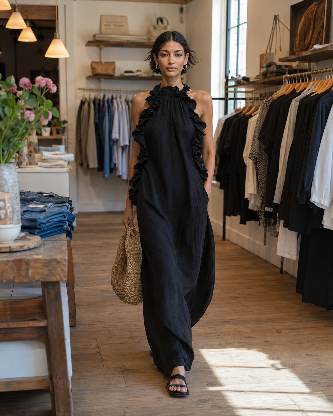 Darlene - Sleeveless Linen Maxi Dress
