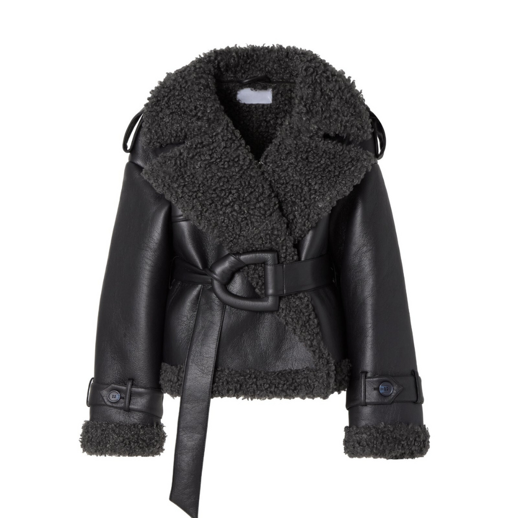 Eullie – Belted Shearling Coat with Timeless Elegance