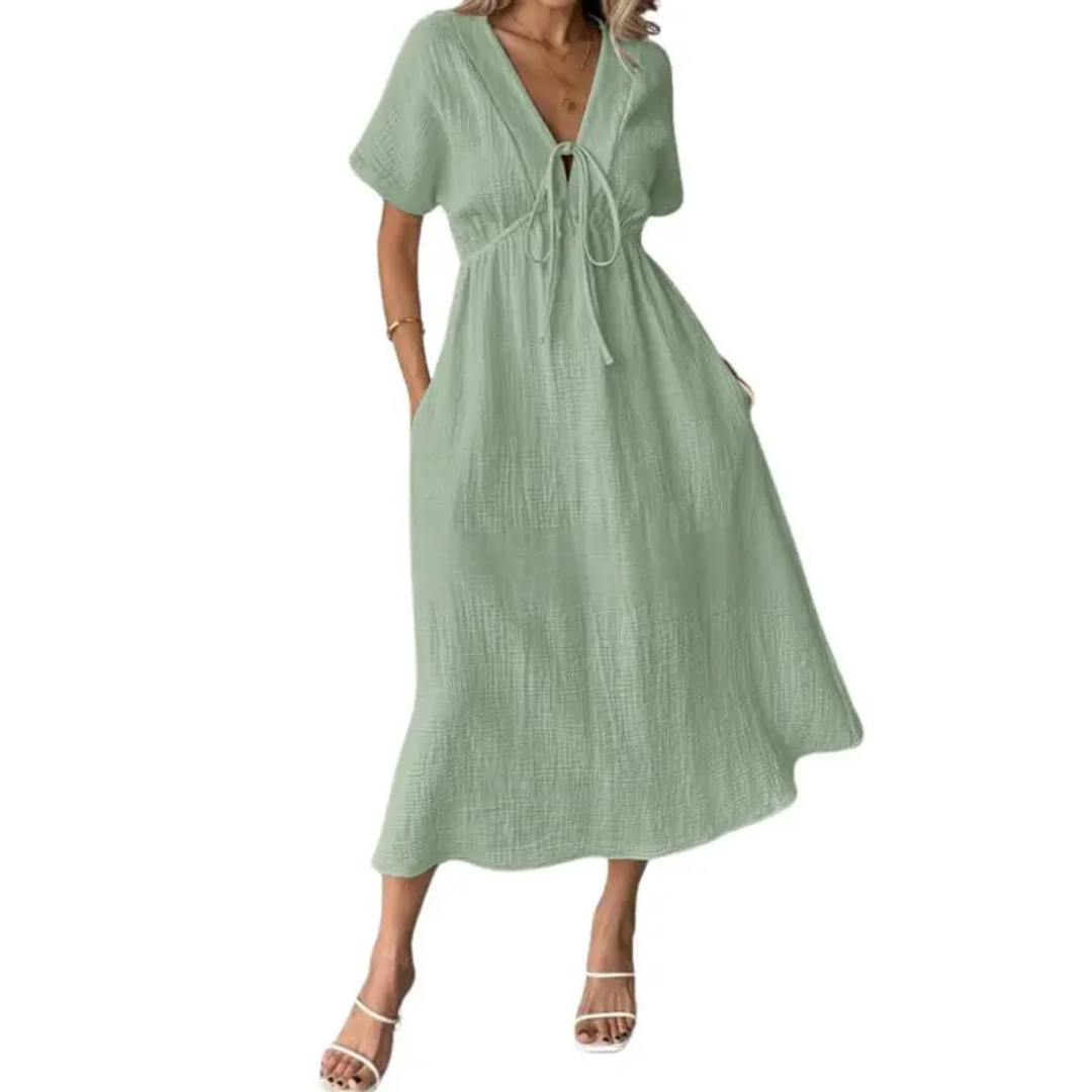 Brianna - Relaxed V-Neck Maxi Dress