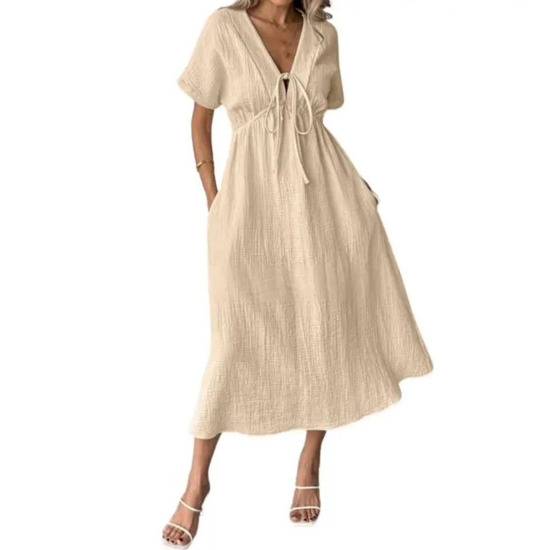 Brianna - Relaxed V-Neck Maxi Dress