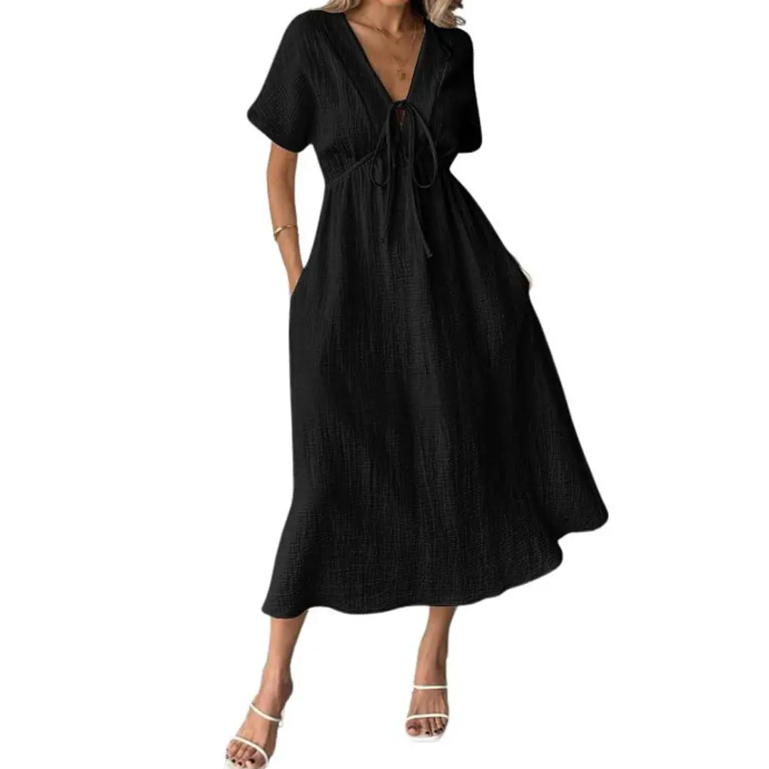 Brianna - Relaxed V-Neck Maxi Dress
