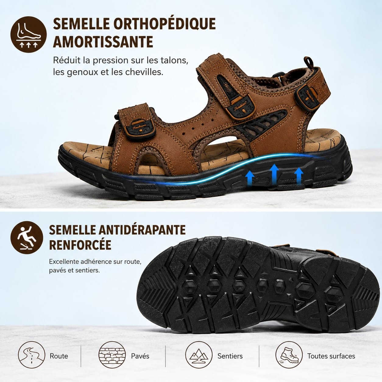 Marcus - Leather Orthopedic Sandals (Buy 1 Get 1 Free)