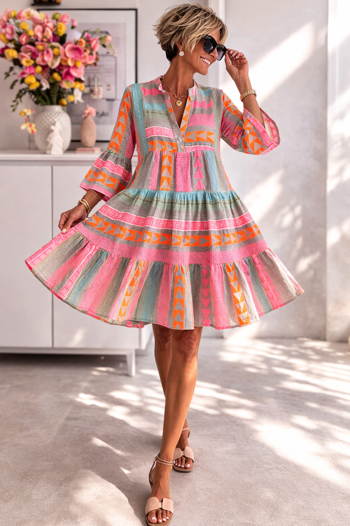 Gaile - Patterned Flowing Midi Dress