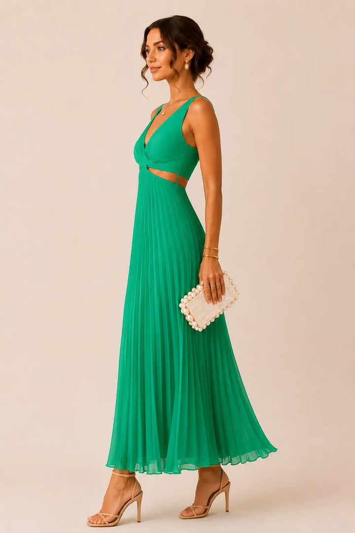 Eilene - Elegant Pleated Maxi Dress