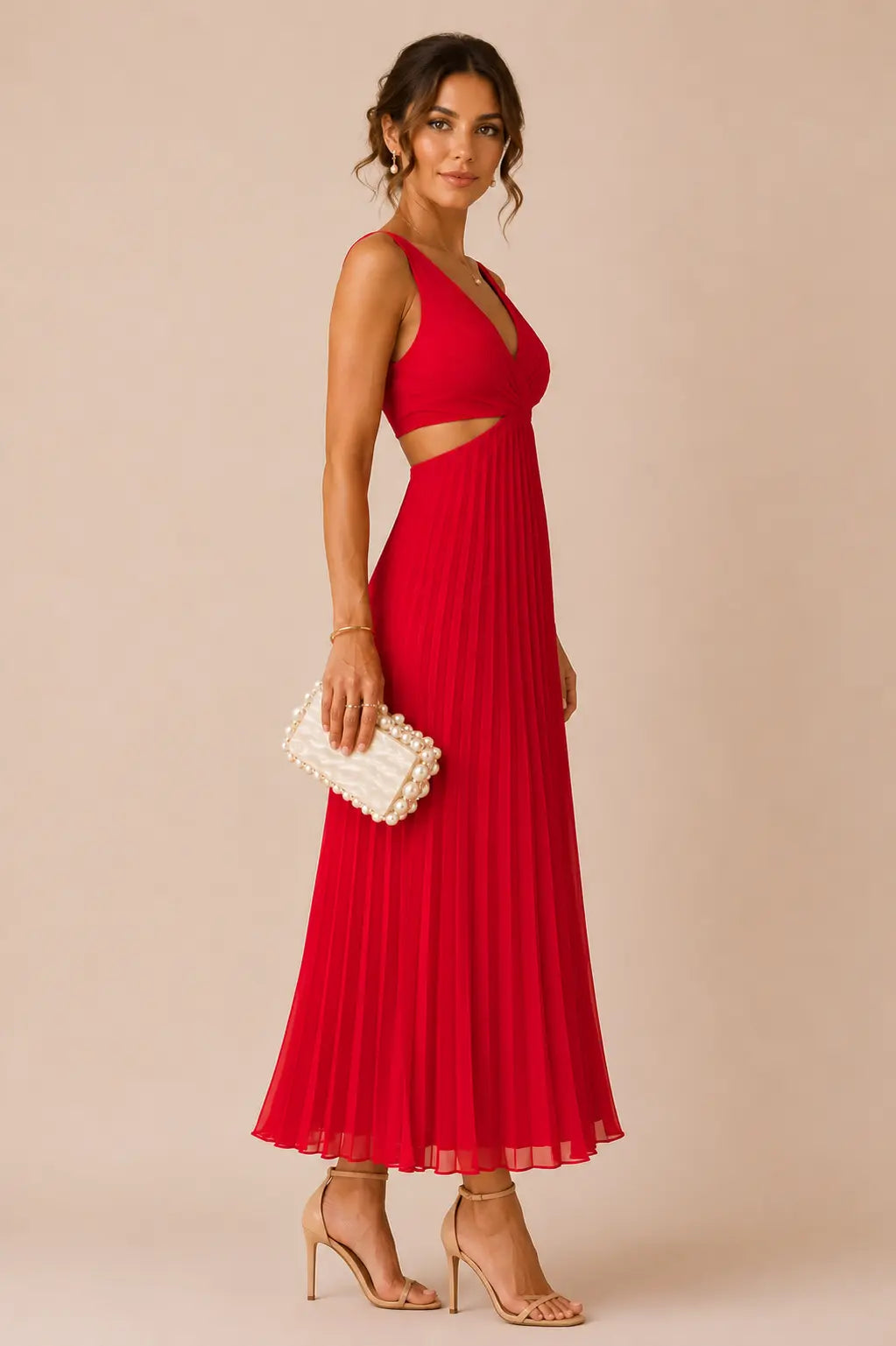 Eilene - Elegant Pleated Maxi Dress