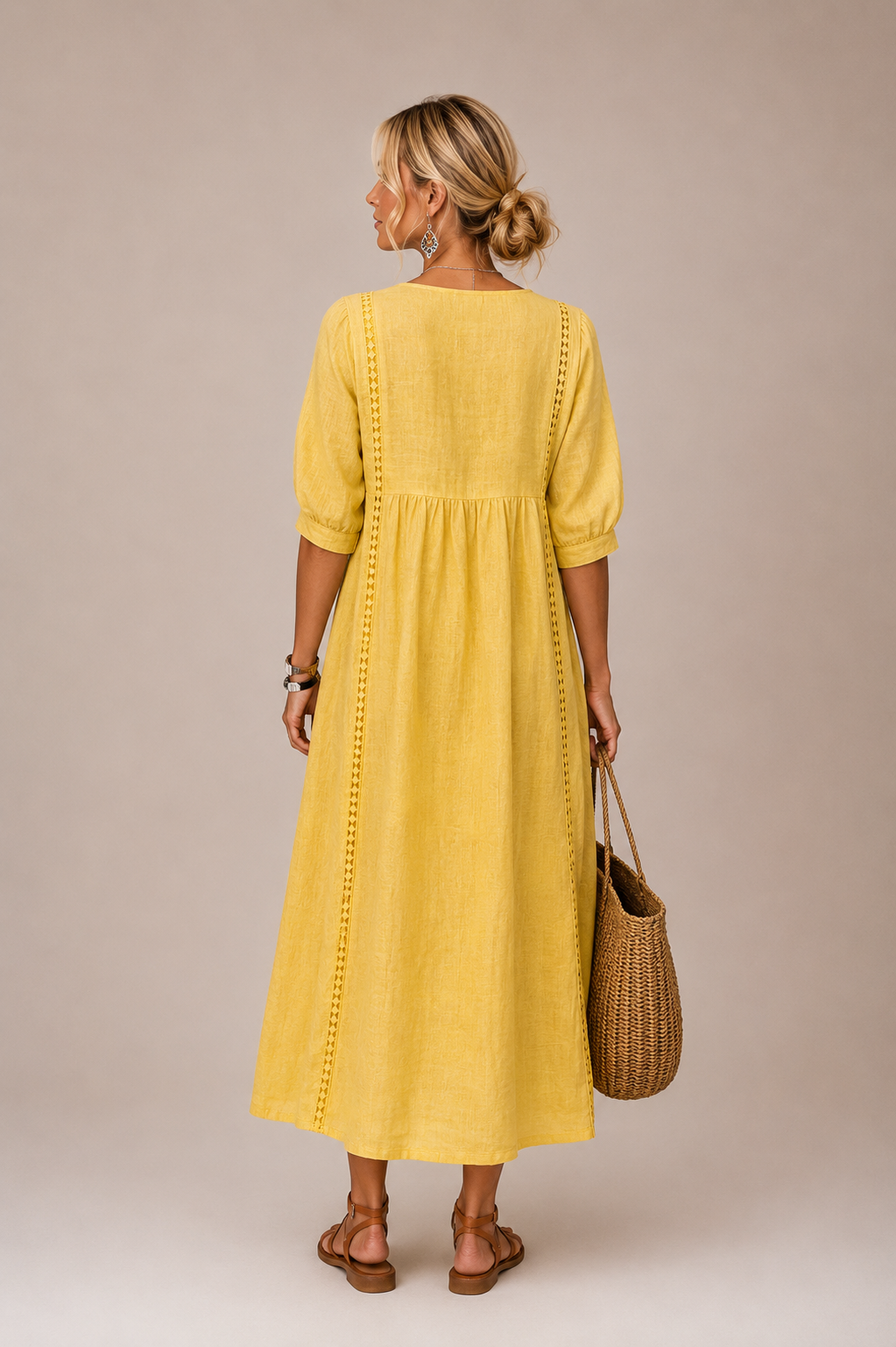 Ciara – Linen Blend Midi Dress