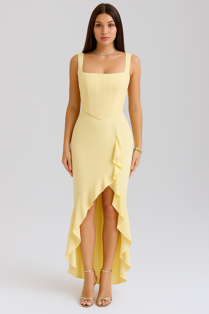 Lunira – Ruffled Pastel Midi Dress