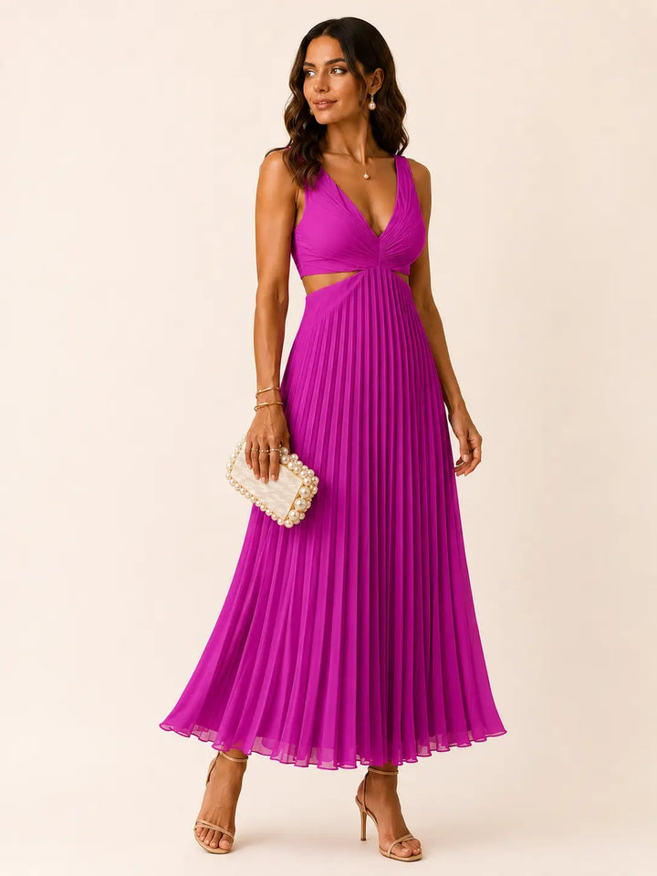 Eilene - Elegant Pleated Maxi Dress