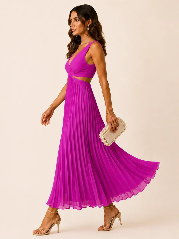Eilene - Elegant Pleated Maxi Dress