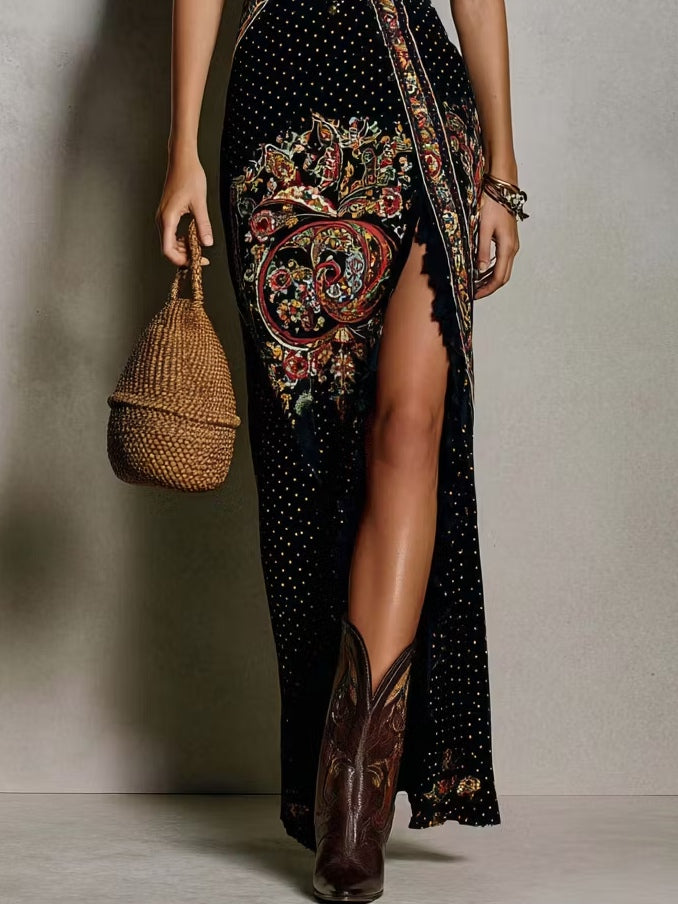 Mica - Bohemian Printed Maxi Dress