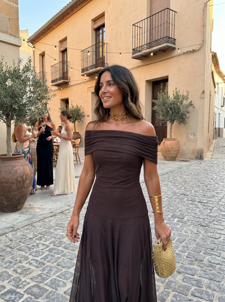 Mia - Elegant Off Shoulder Maxi Dress