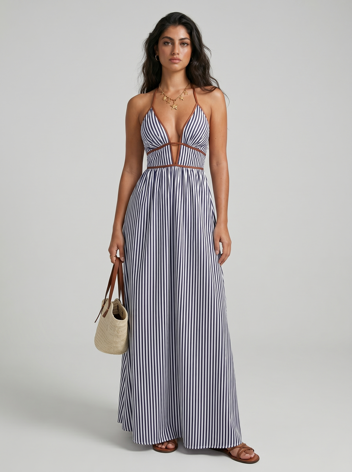 Pia - Flowing Halter Summer Maxi Dress