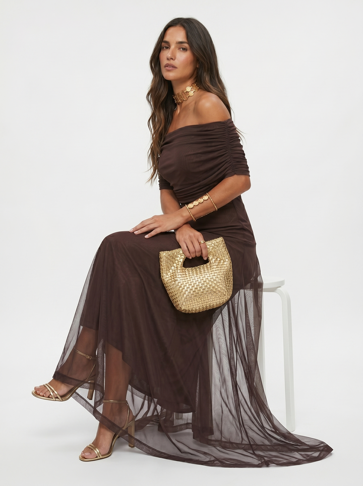 Mia - Elegant Off Shoulder Maxi Dress