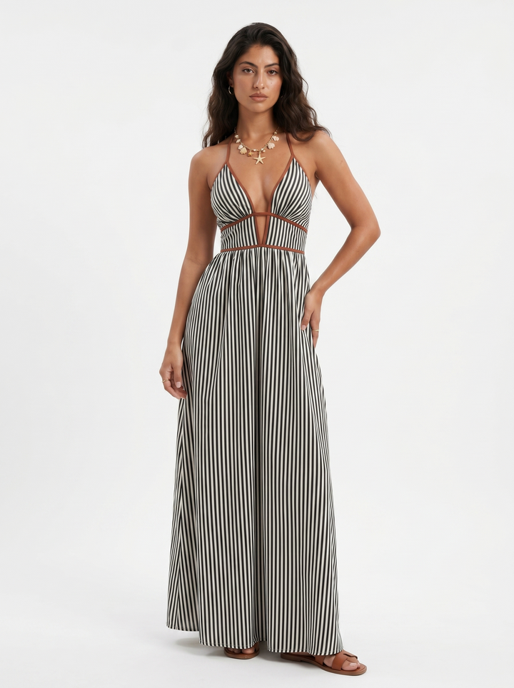Pia - Flowing Halter Summer Maxi Dress
