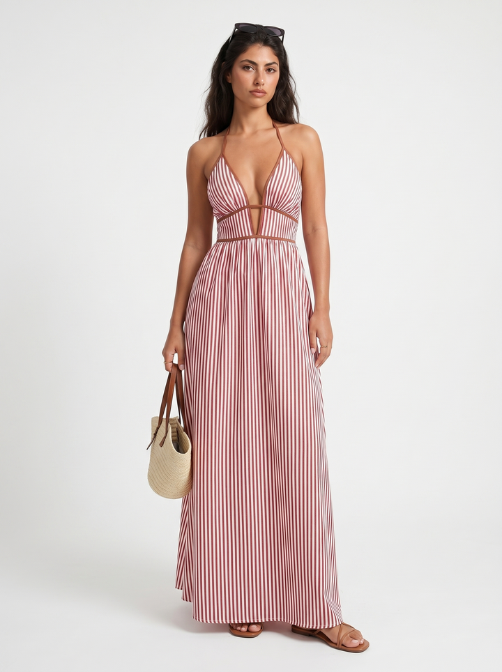 Pia - Flowing Halter Summer Maxi Dress