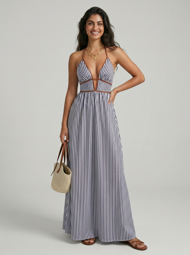 Pia - Flowing Halter Summer Maxi Dress