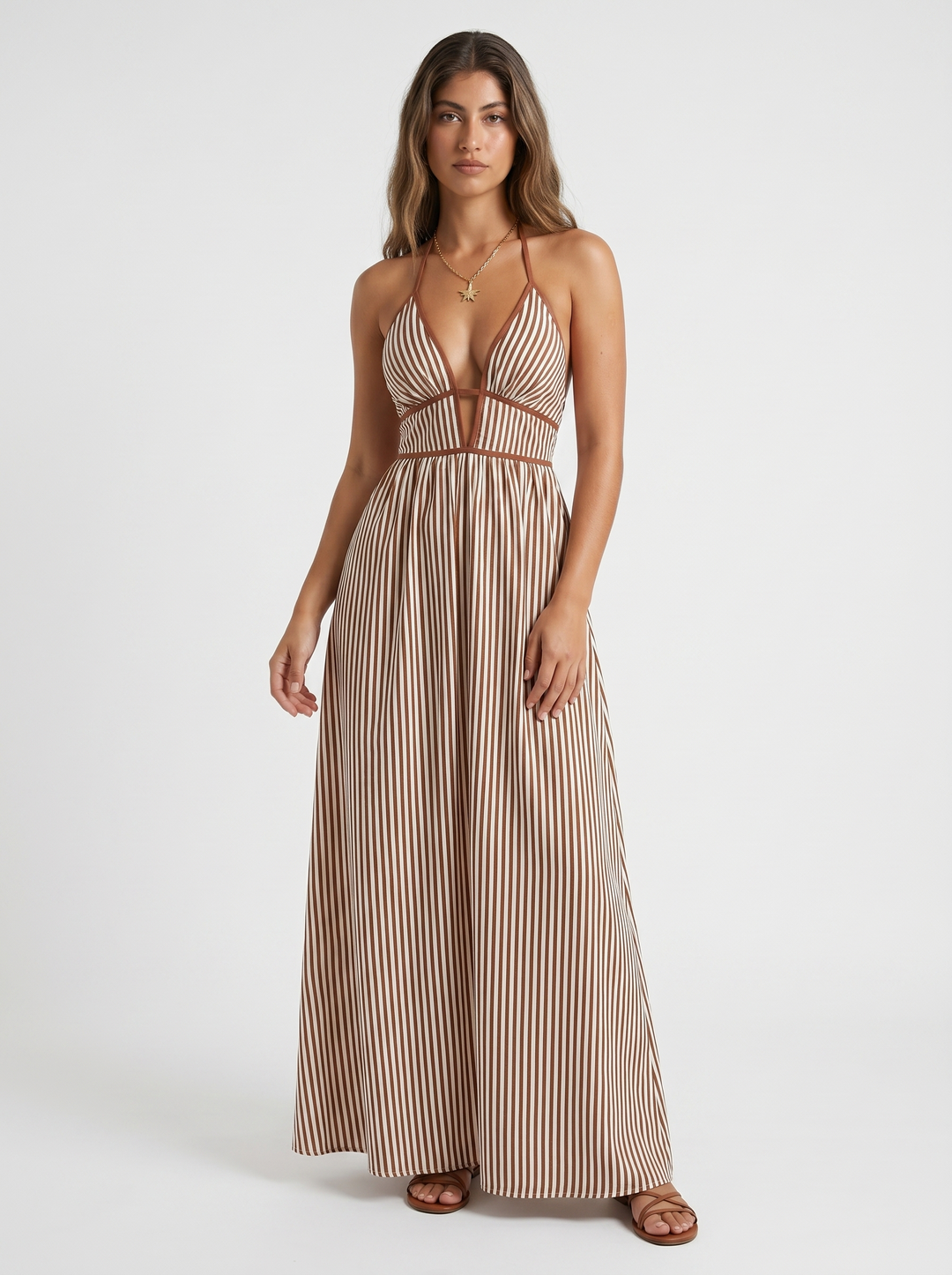 Pia - Flowing Halter Summer Maxi Dress