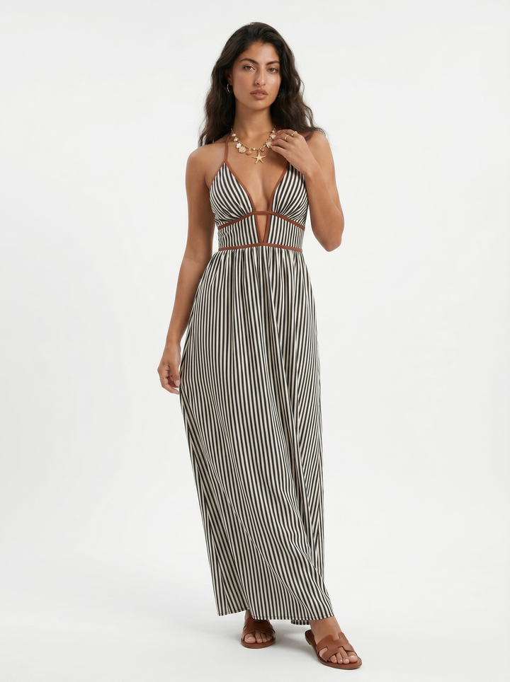 Pia - Flowing Halter Summer Maxi Dress