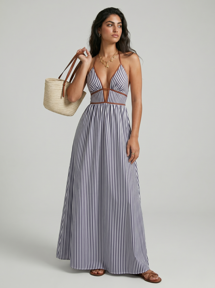 Pia - Flowing Halter Summer Maxi Dress
