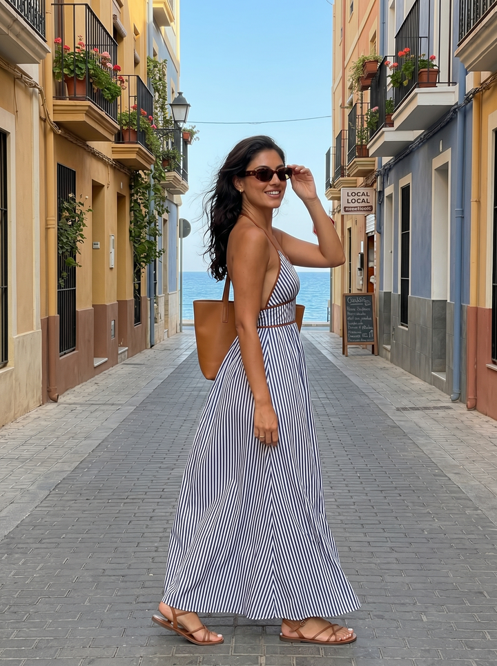 Pia - Flowing Halter Summer Maxi Dress