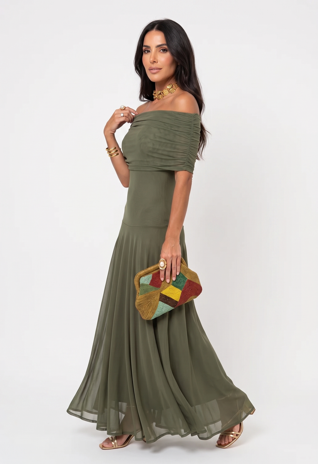 Mia - Elegant Off Shoulder Maxi Dress