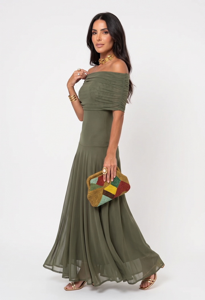 Mia - Elegant Off Shoulder Maxi Dress