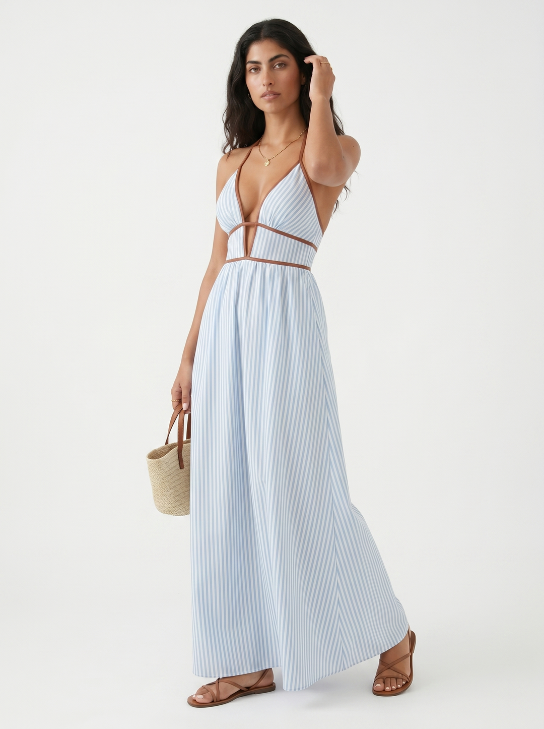 Pia - Flowing Halter Summer Maxi Dress