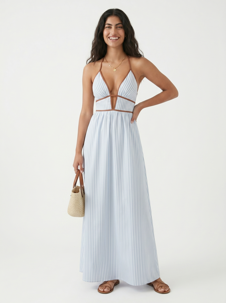 Pia - Flowing Halter Summer Maxi Dress