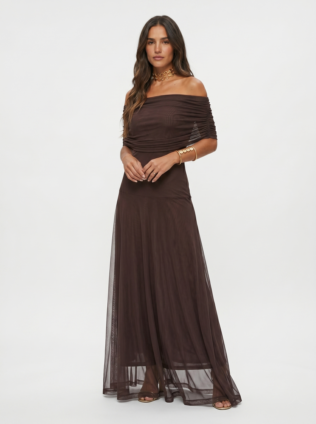 Mia - Elegant Off Shoulder Maxi Dress