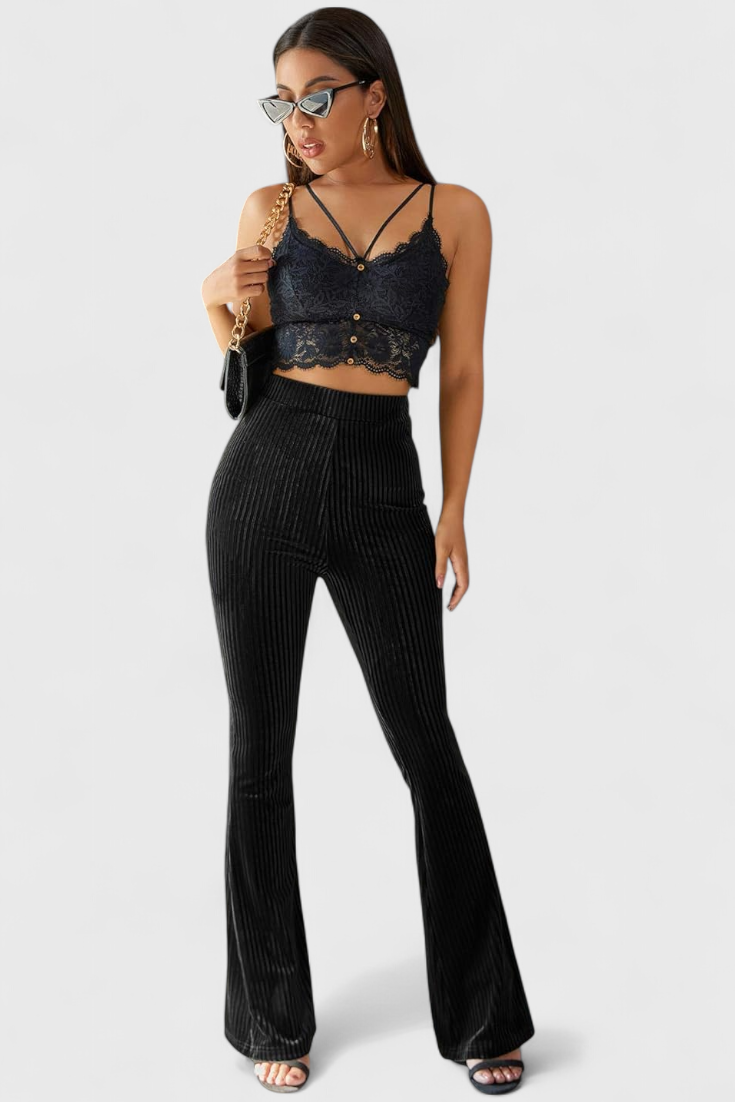 Velvet Flared Pants by Liset