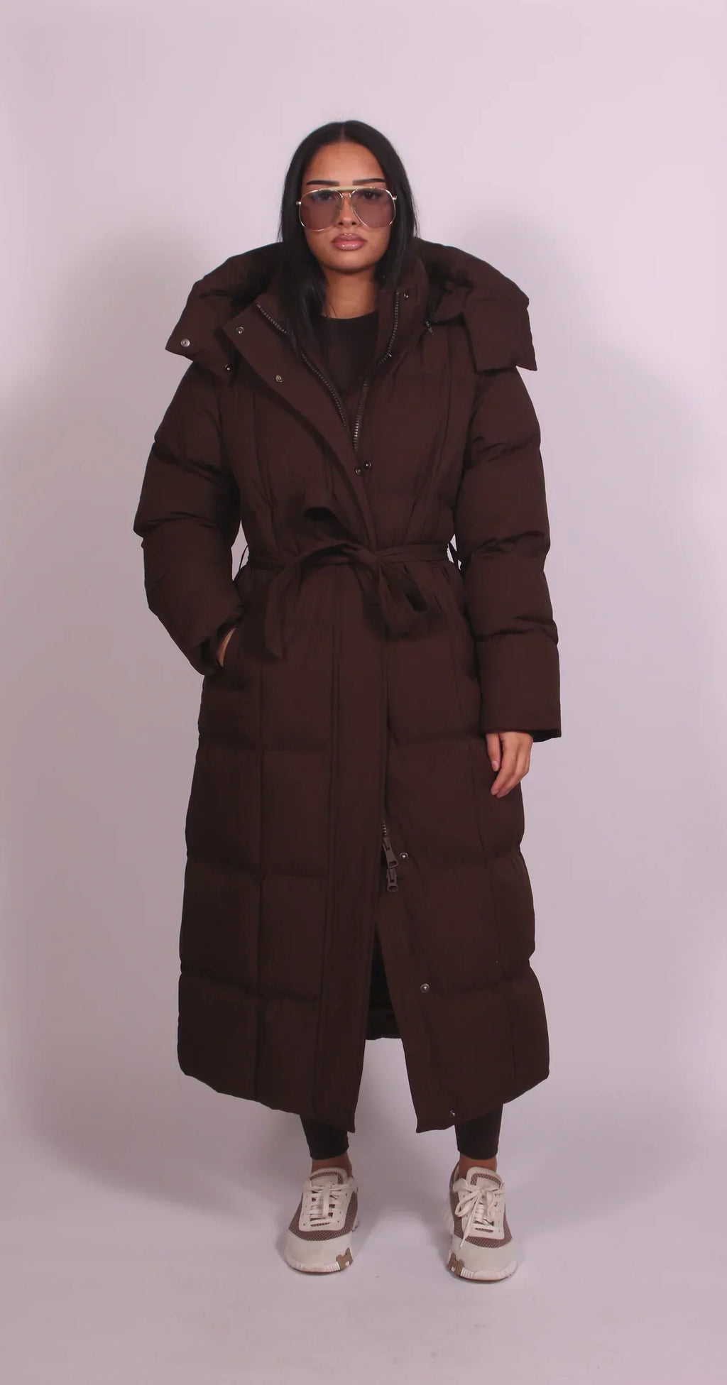 Kelly – Long Belted Puffer Coat