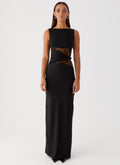 Larra – Figure Hugging Maxi Dress with Cutouts and Lacing