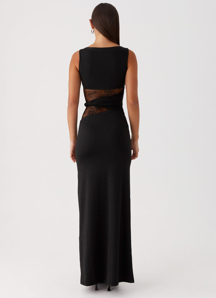 Larra – Figure Hugging Maxi Dress with Cutouts and Lacing
