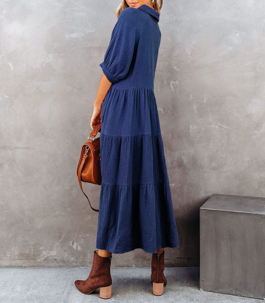 Lena - Luxurious ruffled shirt dress