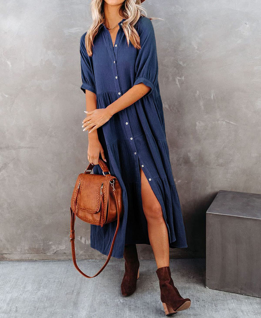 Lena - Luxurious ruffled shirt dress