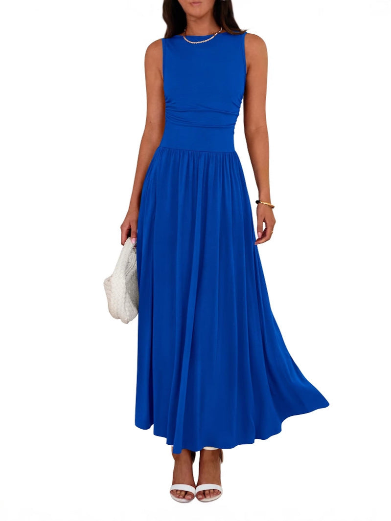 Emilia – Sleeveless Ruched High-Waisted Maxi Dress