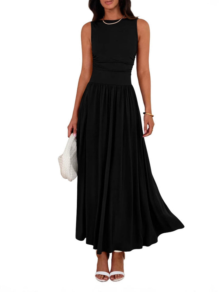 Bianca – Sleeveless Ruched Maxi Dress