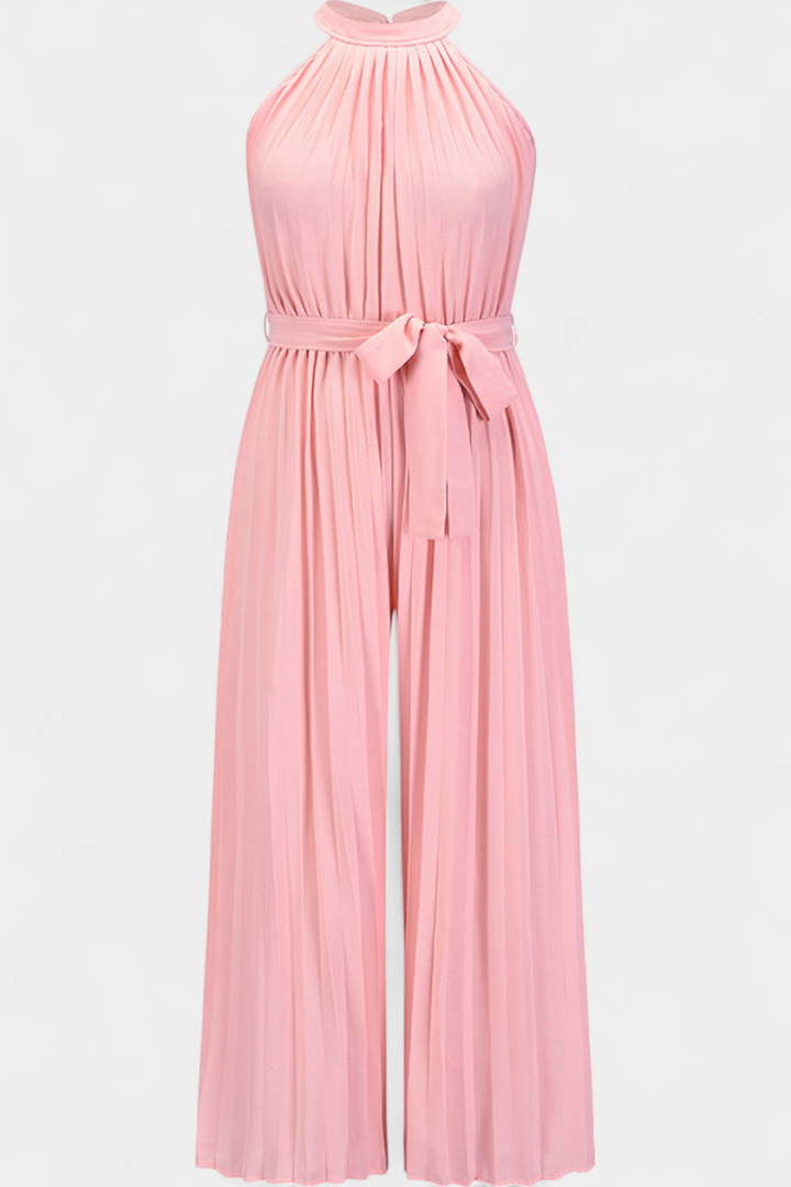 Patrizia Halter Neck Pleated Palazzo Jumpsuit