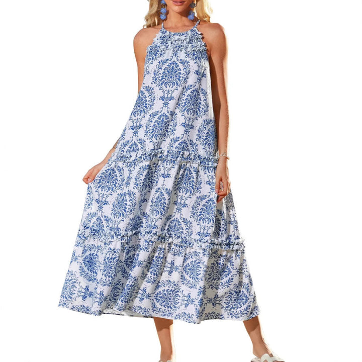 Yolly – Boho Halter Tiered Maxi Dress