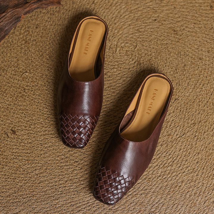 Mindy - Genuine Leather Square-Toe Sandals